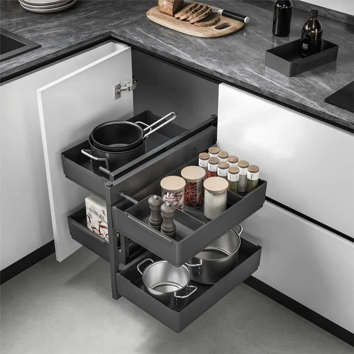 pull-out kitchen tray mechanisms